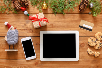Fototapete - Christmas online shopping background