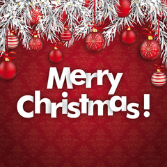 Wall Mural - Merry Christmas Ornaments Baubles Twigs