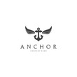 Anchor logo template. Easy to edit, change size, color and text.  