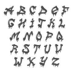 Sticker - Grunge full alphabet vector