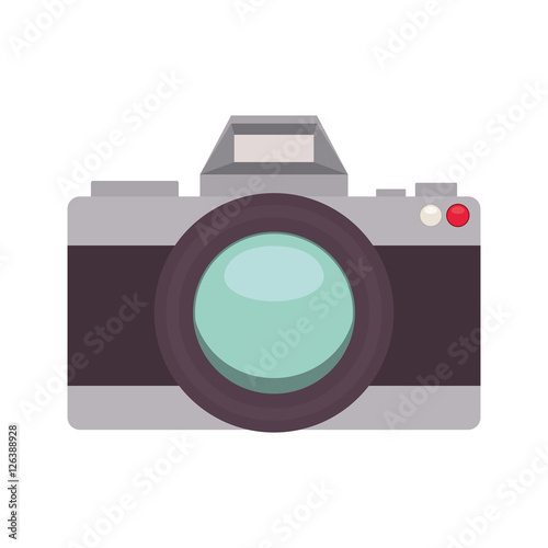 Cuadros en Lienzo silhouette with analog photo camera vector illustration