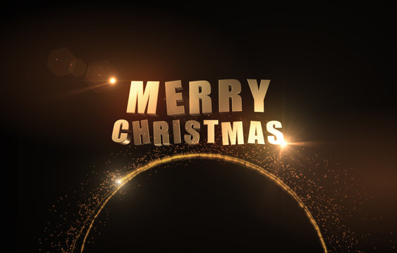 Christmas golden 3D text