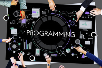 Wall Mural - Programming Digital Computer Program Media Software Concept