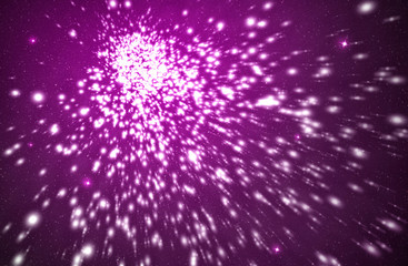 Wall Mural - flashes of explosion in a purple background