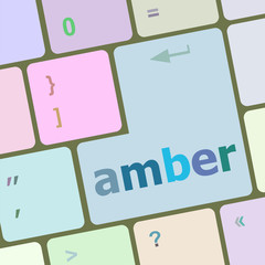 Poster - amber Button on Modern Computer Keyboard key