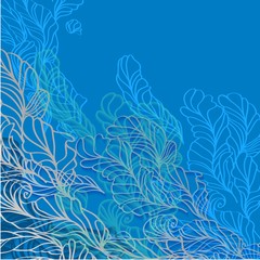 Poster - abstract background with feathers