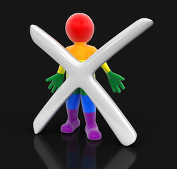 Poster - Color Man and cross. Image with clipping path