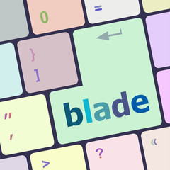 Poster - blade button on computer pc keyboard key, raster