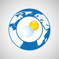 Sticker - weather forecast globe icon graphic vector ilustration eps 10