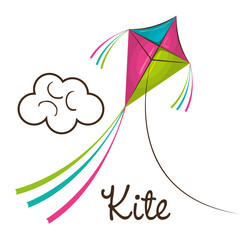 Poster - kite toy flying icon vector illustration design