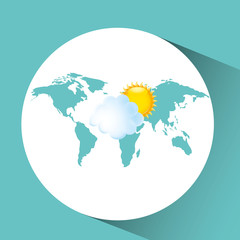 Sticker - weather concept forecast cloud sun icon design vector illustration eps 10