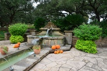 A Water Feature At A Botanical Gardens In Texas.
