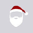 © armo - Santa Claus hat and beard. Christmas background. Vector illustration.