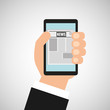 © Gstudio - smartphone news app online graphic vector illustration eps 10