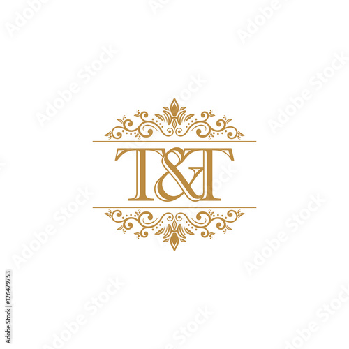 Tt Initial Logo Ornament Gold Buy This Stock Vector And