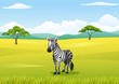 African landscape with zebra