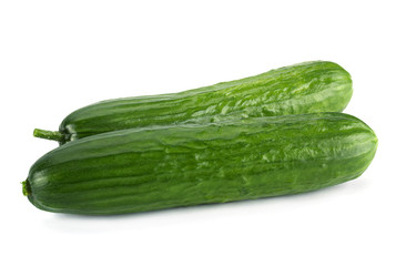 Wall Mural - Long cucumber on white