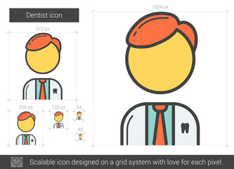 Canvas Print - Dentist line icon.