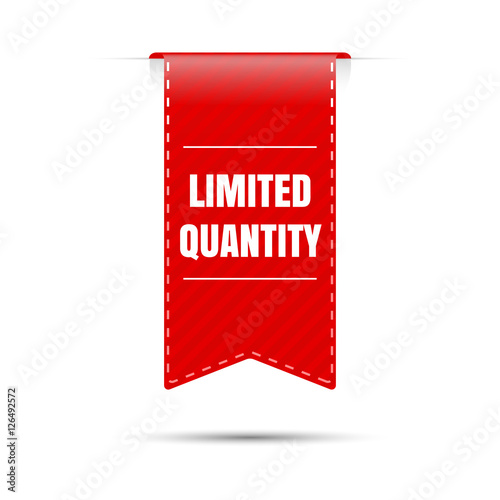Fotografía Limited quantity. Red vector sticker on a white background.