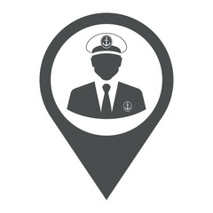 Sticker - Icono plano localizacion silueta capitan barco gris