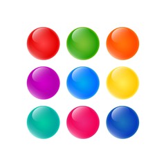 Poster - set of the colorful bubbles