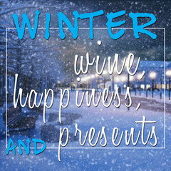 Wall Mural - Inspirational message about winter