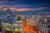 Fototapeta  - Madrid. Cityscape image of Madrid, Spain during sunset.