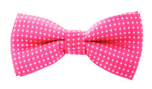 Pink With White Polka Dots Bow Tie