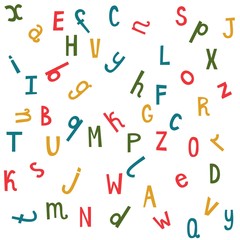 Poster - colorful seamless pattern with letters