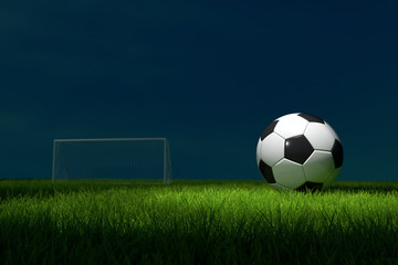 Wall Mural - Soccer ball on the Field. 3D illustration