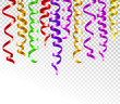 Colorful serpentine isolated on transparent background. Vector illustration.