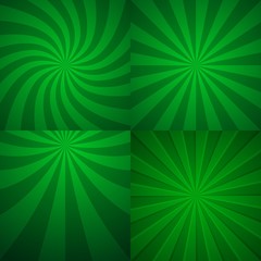 Poster - Set of four green rising backgrounds.