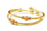 Fototapeta Do akwarium - Golden bracelets , isolated on white background