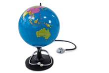 World Globe With Stethoscope On White Background