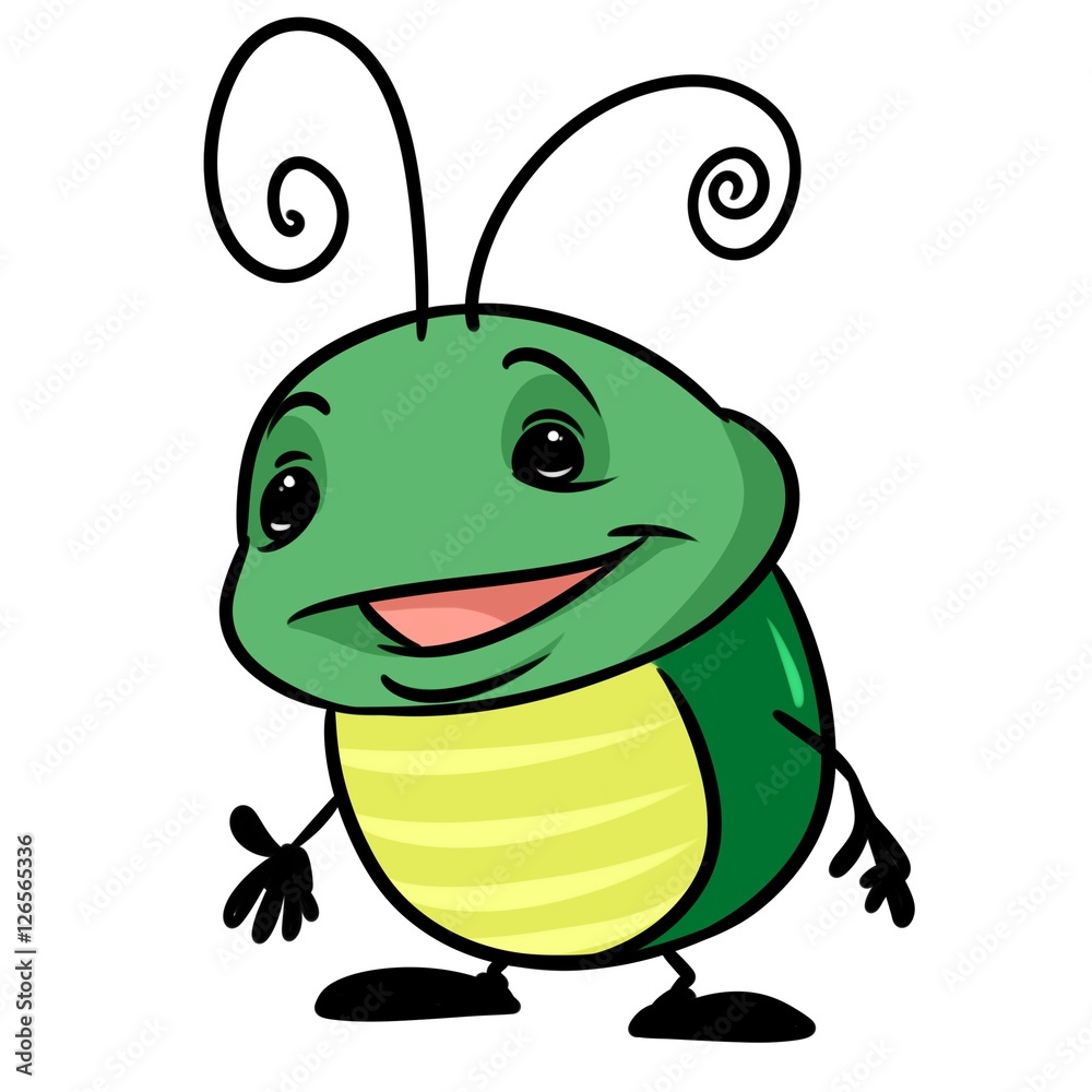 Insect green beetle cartoon illustration isolated image character Stock ...