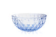 glass salad bowl with faces on a white background