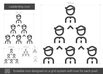 Poster - Leadership line icon.