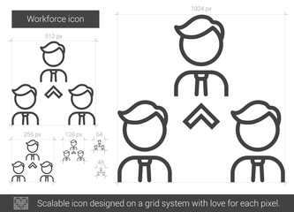 Wall Mural - Workforce line icon.