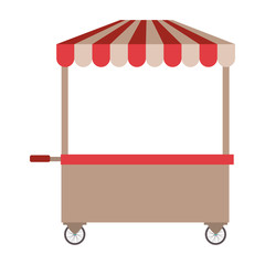 Wall Mural - food cart icon over white background. street business design. vector illustration