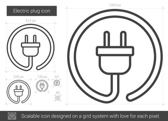 Canvas Print - Electric plug line icon.