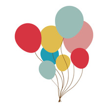 Party Balloons Icon Image Vector Illustration Design 