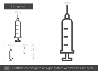 Sticker - Syringe line icon.