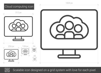 Poster - Cloud computing line icon.