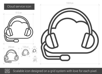 Poster - cloud service line icon.