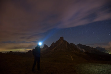 Sticker - Night sky with stars at mountains