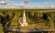 © kristian192 - Aerial photo of Varbla church in Estonia. Autumn 2015.
