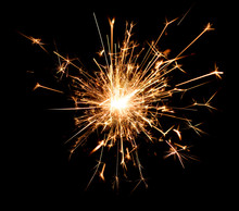 Christmas And New Year Party Sparkler On Black