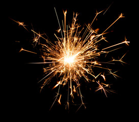 Christmas and new year party sparkler on black