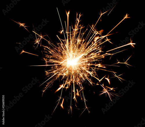 Fotografía Christmas and new year party sparkler on black