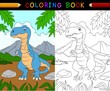 Cartoon tyrannosaurus coloring book